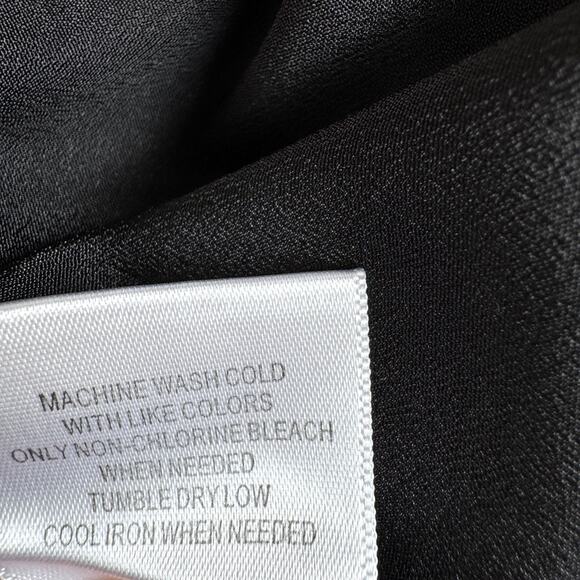 ModCloth Womens Blouse Top Size L Ruffle Pleat Lace Neutral Feminine Black - Picture 5 of 6